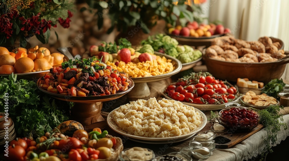 Feast Table Full of Delicious Food Feast Table Full of Delicious Food