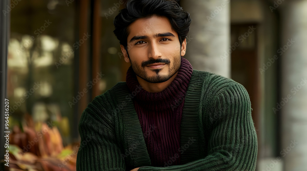 A man poses casually outdoors, showcasing a stylish outfit and confident demeanor. A man poses casually outdoors, showcasing a stylish outfit and confident demeanor.