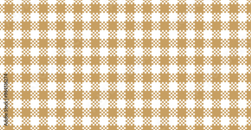 シームレスなパターン。チェック柄、日本の伝統模様、シンプルな幾何学模様。