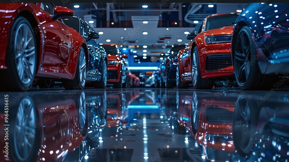 Used Cars Neatly Lined Up for Sale in a Showroom - Business and Automobile Industry Display of Luxury Vehicles Used Cars Neatly Lined Up for Sale in a Showroom - Business and Automobile Industry Display of Luxury Vehicles