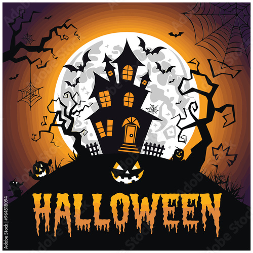 Halloween party t-shirt design Vector Graphics. Print ready Halloween tshirt design.