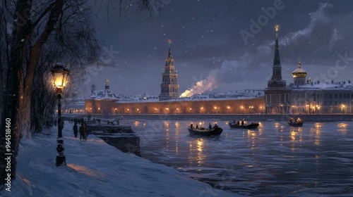 St. Petersburg's fortress in the winter photo