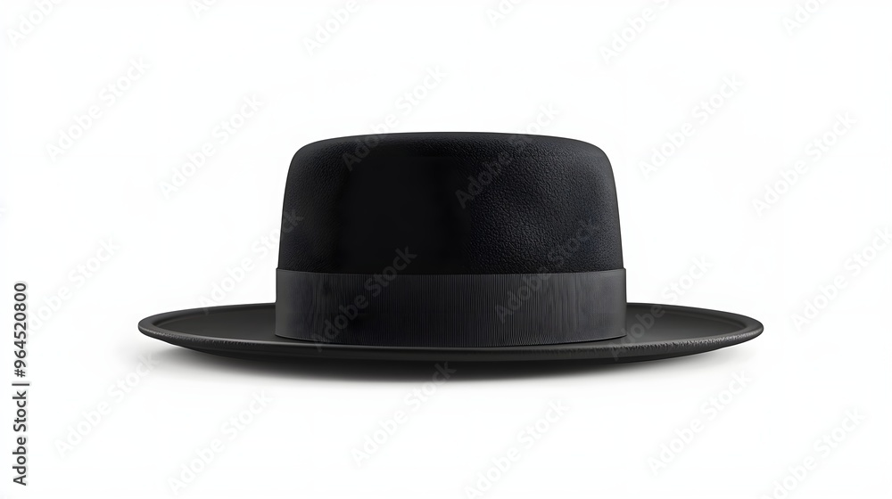 Textured realistic black hat on white background, graphic resources Textured realistic black hat on white background, graphic resources