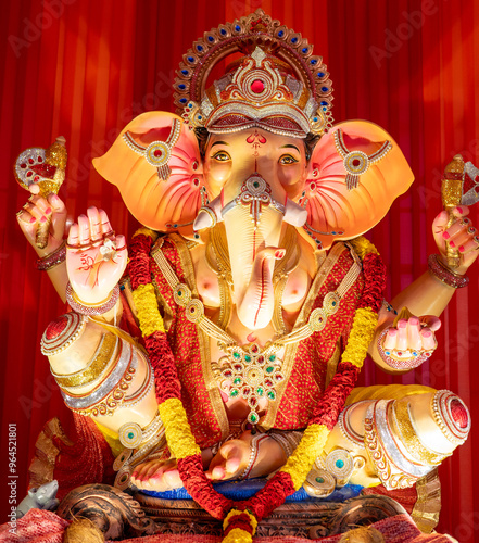 Wallpaper Mural A Closeup shot Ganpati Installed in a Pandal during the 10 Day Ganesh Festival, the idols are immersed in heavy water bodies after the 10 days. Torontodigital.ca