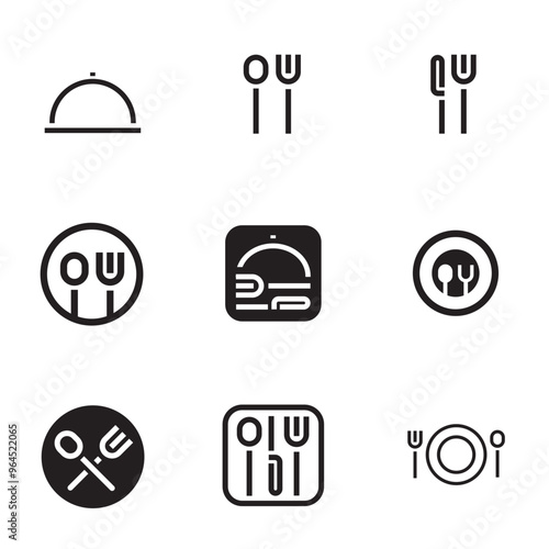 Set of restaurant icons. 
