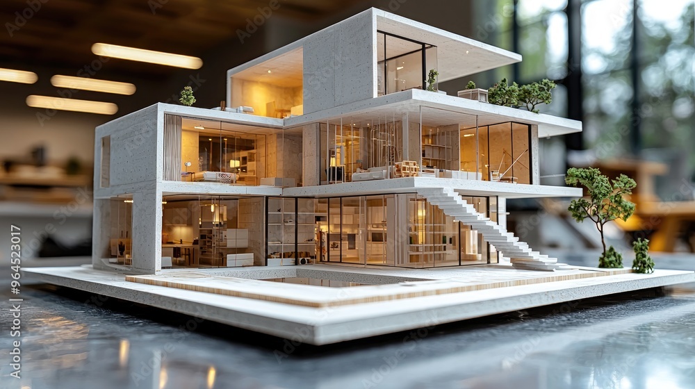 multi-floor residential building housing project for under-construction site and off-plan real estate investment infrastructure progress, miniature section model style as wide banner with copy space multi-floor residential building housing project for under-construction site and off-plan real estate investment infrastructure progress, miniature section model style as wide banner with copy space