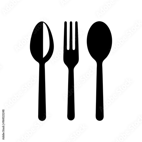 Fork knife spoon, cutlery set, flat style cutlery, cutlery silhouette, vector cutlery, fork icon, knife illustration, spoon vector, kitchen utensils, cutlery design, flatware set, utensil silhouettes,