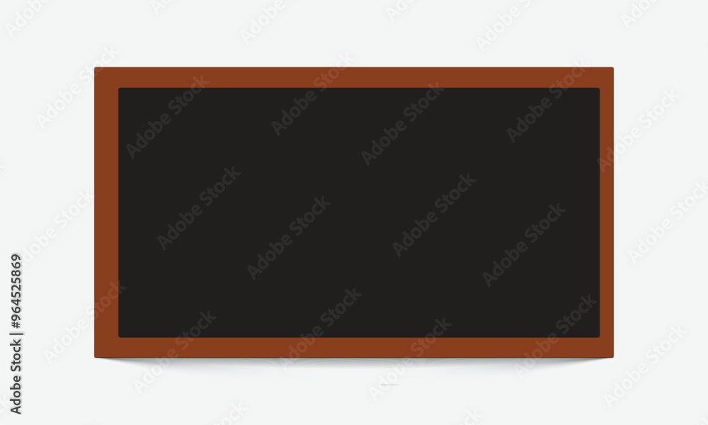 Wooden frame black board illustration with white back ground Wooden frame black board illustration with white back ground
