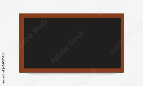 Wooden frame black board illustration with white back ground