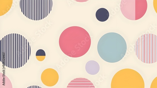 Vibrant Geometric Abstraction with Seamless Pastel Colored Minimalist Design