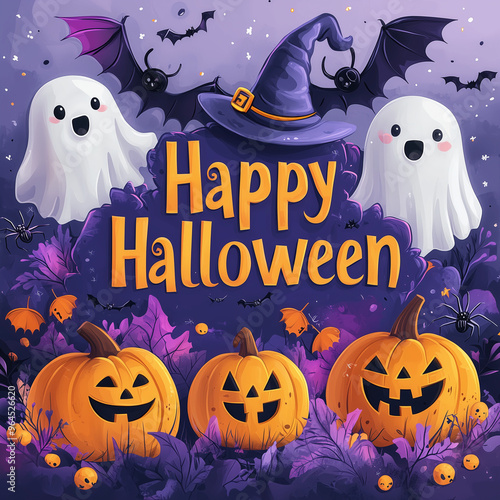 halloween background with pumpkin