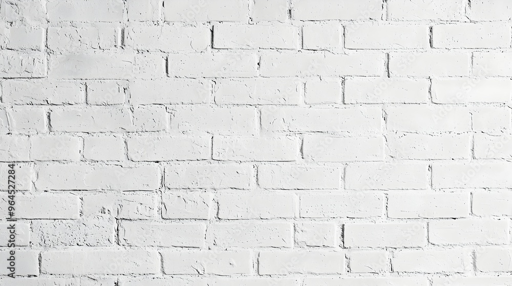 Obraz premium Minimalist White Brick Wall Texture for Versatile Background Use