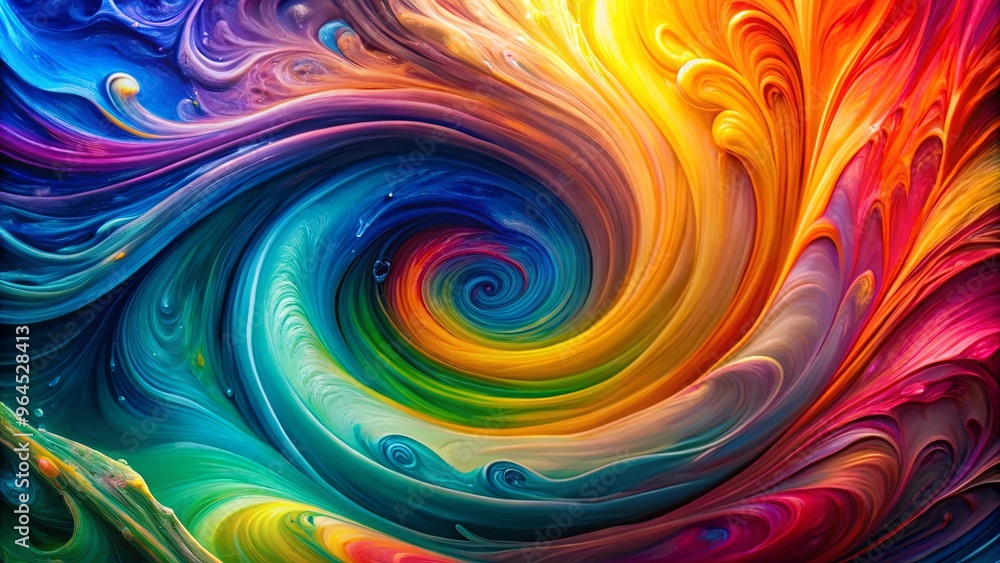 Vibrant liquid colors mixing together in an artistic swirl Vibrant liquid colors mixing together in an artistic swirl