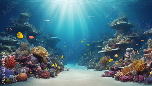 beautiful Seabed Underwater Background illustration