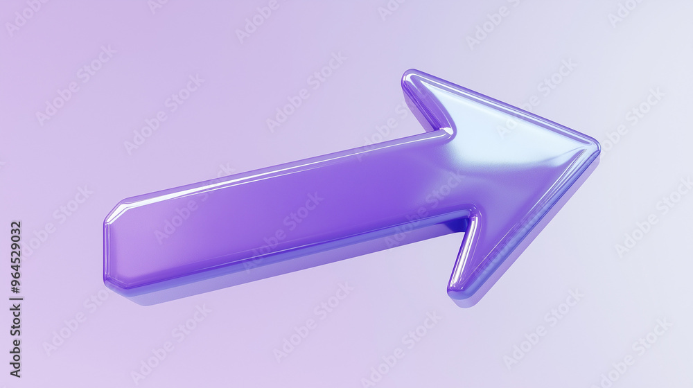 3D render arrow growth business icon 3D render arrow growth business icon