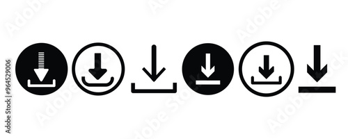 Download icon. Downloading sign. Download button. Arrow downloading icon. Download files icon. Vector illustration.