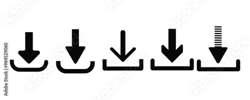 Download icon. Downloading sign. Download button. Arrow downloading icon. Download files icon. Vector illustration.