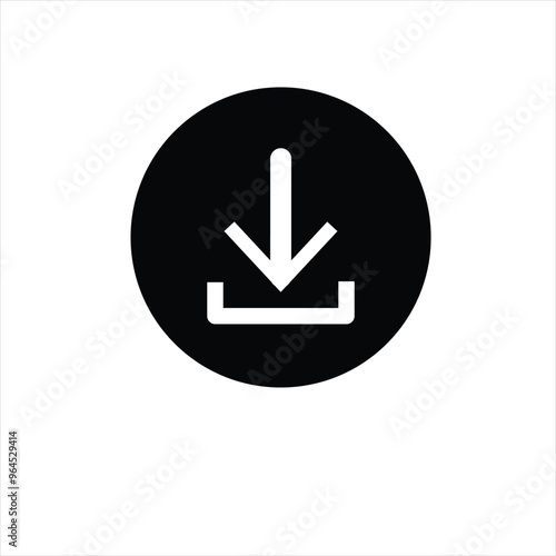 Download icon. Downloading sign. Download button. Arrow downloading icon. Download files icon. Vector illustration