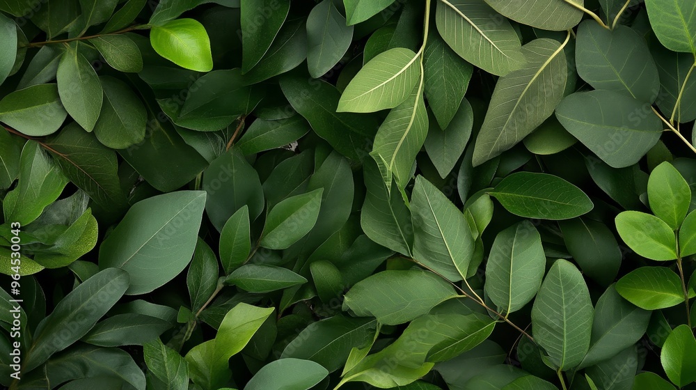Fototapeta premium A close-up image of vibrant green leaves, symbolizing growth, nature, freshness, life, and vitality. Perfect for nature-themed designs, branding, and social media.