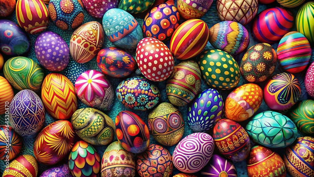 Abstract and vibrant splashes of color with hidden Easter egg patterns, perfect for a chaotic and bold design Abstract and vibrant splashes of color with hidden Easter egg patterns, perfect for a chaotic and bold design