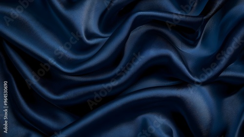 Wallpaper Mural Elegant Navy Blue Silk Fabric with Soft Folds and Ample Copy Space Torontodigital.ca