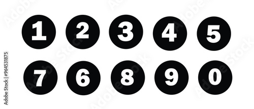 Vector illustration of colored numbers icons on white background.