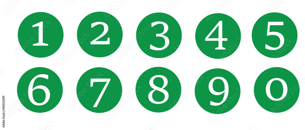 Simple round numbers icon set in line style. Set of 1-9 numbers simple style symbol sign for apps and website, vector illustration. Simple round numbers icon set in line style. Set of 1-9 numbers simple style symbol sign for apps and website, vector illustration.