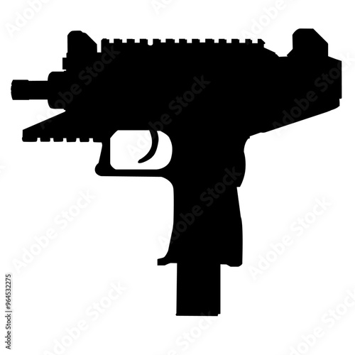 Vector UZI-silhouette designed in Illustrator.
