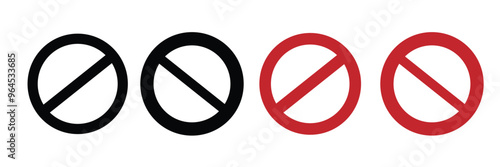 Prohibited Sign Icon Set. Strictly prohibited signs. Vector.