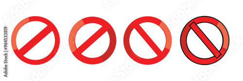 Free Download Prohibited Sign Icon Set. Strictly prohibited signs. Vector. - GFXLoad