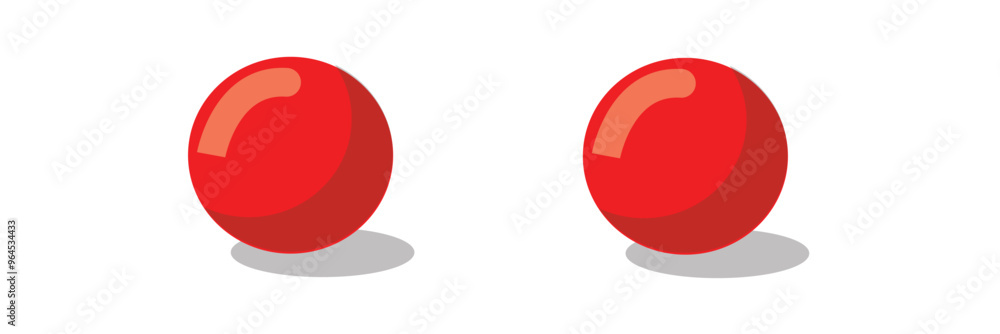 Shiny red spheres, like 3D push buttons, isolated on a white web design Shiny red spheres, like 3D push buttons, isolated on a white web design
