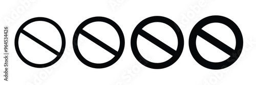 No Sign Icon set. Crossed Circle Vector Design. no parking symbol, no entry symbol footage 4k motion graphics, isolated on transparent background, Editable vectors. Mark prohibited. Icon symbol ban.