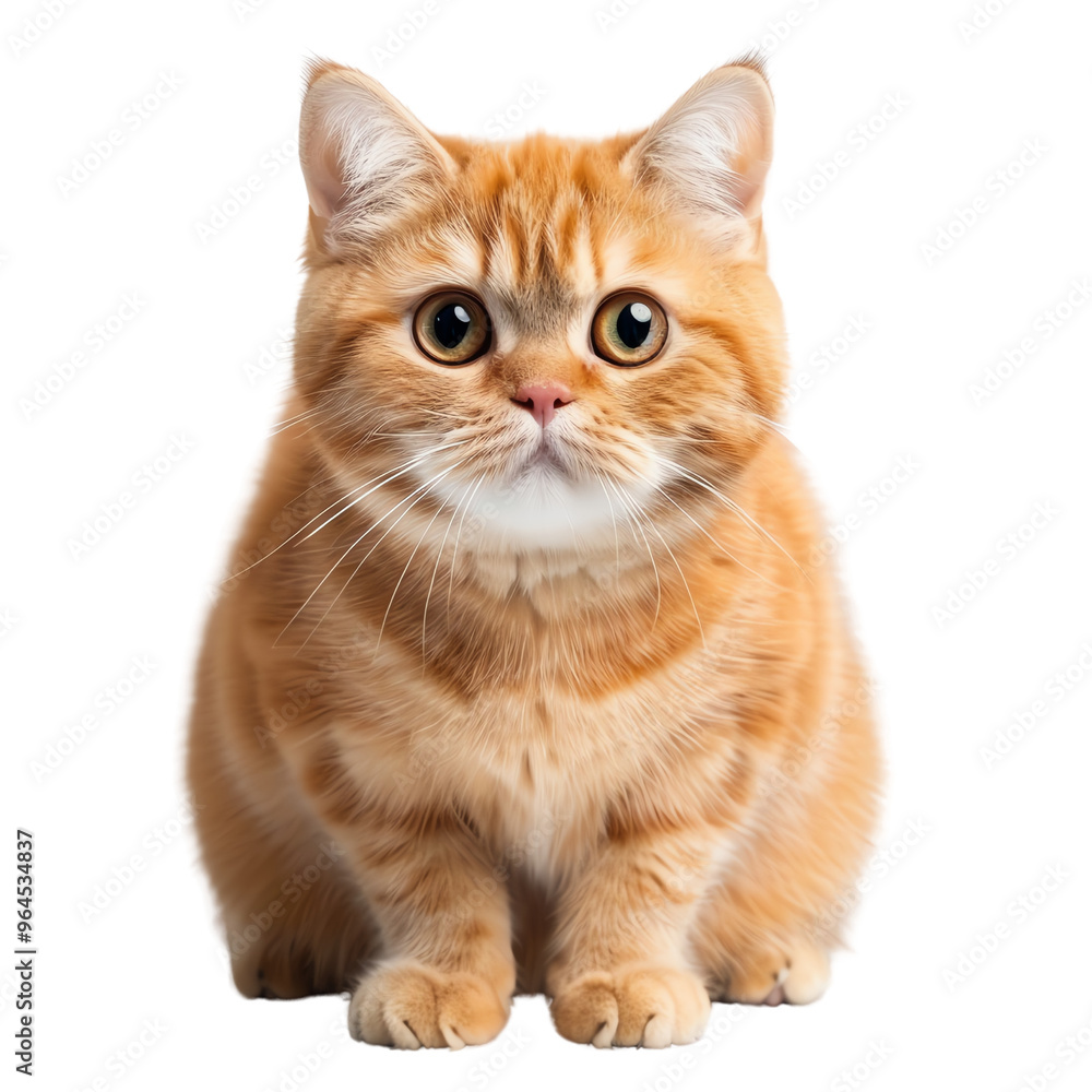 Adorable ginger cat with big, expressive eyes sitting and looking curious. Perfect for pet-themed projects and decorations., transparent background Adorable ginger cat with big, expressive eyes sitting and looking curious. Perfect for pet-themed projects and decorations., transparent background