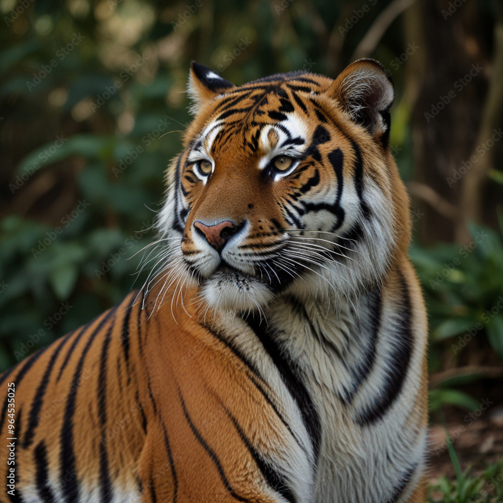 Fototapeta premium Majestic Bengal Tiger Roaming in the Wild Jungle