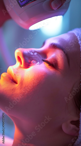 Beauty Renewed - Person Undergoing Laser Resurfacing Treatment for Skincare Enhancement