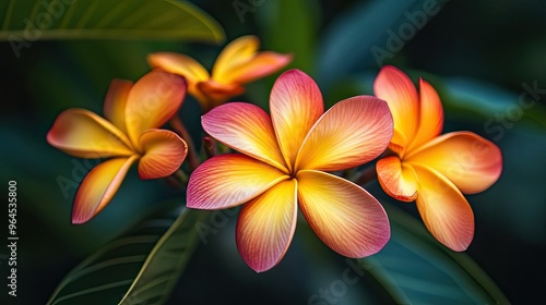 Wallpaper Mural A close-up of the vibrant frangipani flowers, a common sight in Balitropical gardens. Torontodigital.ca