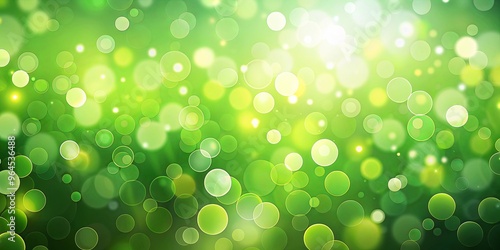 Vibrant wallpaper featuring green tones with bokeh dots and smooth gradients, ideal for backgrounds or design projects