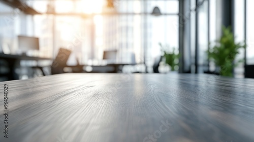 Empty Wooden Desk in an Office Setting