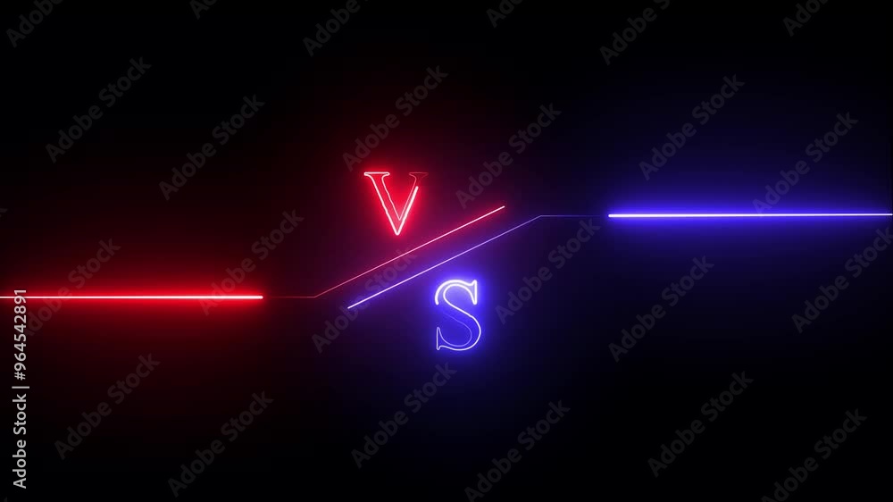 VS versus bars neon animated versus vs bars neon blue and red multiplayer co op team with smoky black background 4k looping VS versus bars neon animated versus vs bars neon blue and red multiplayer co op team with smoky black background 4k looping