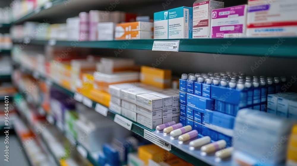 Medicine Shelves in a Pharmacy Medicine Shelves in a Pharmacy