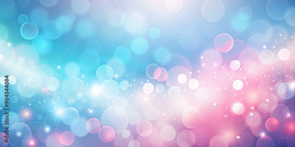Abstract background with dreamy soft blues and pinks, dotted with luminescent accents Abstract background with dreamy soft blues and pinks, dotted with luminescent accents