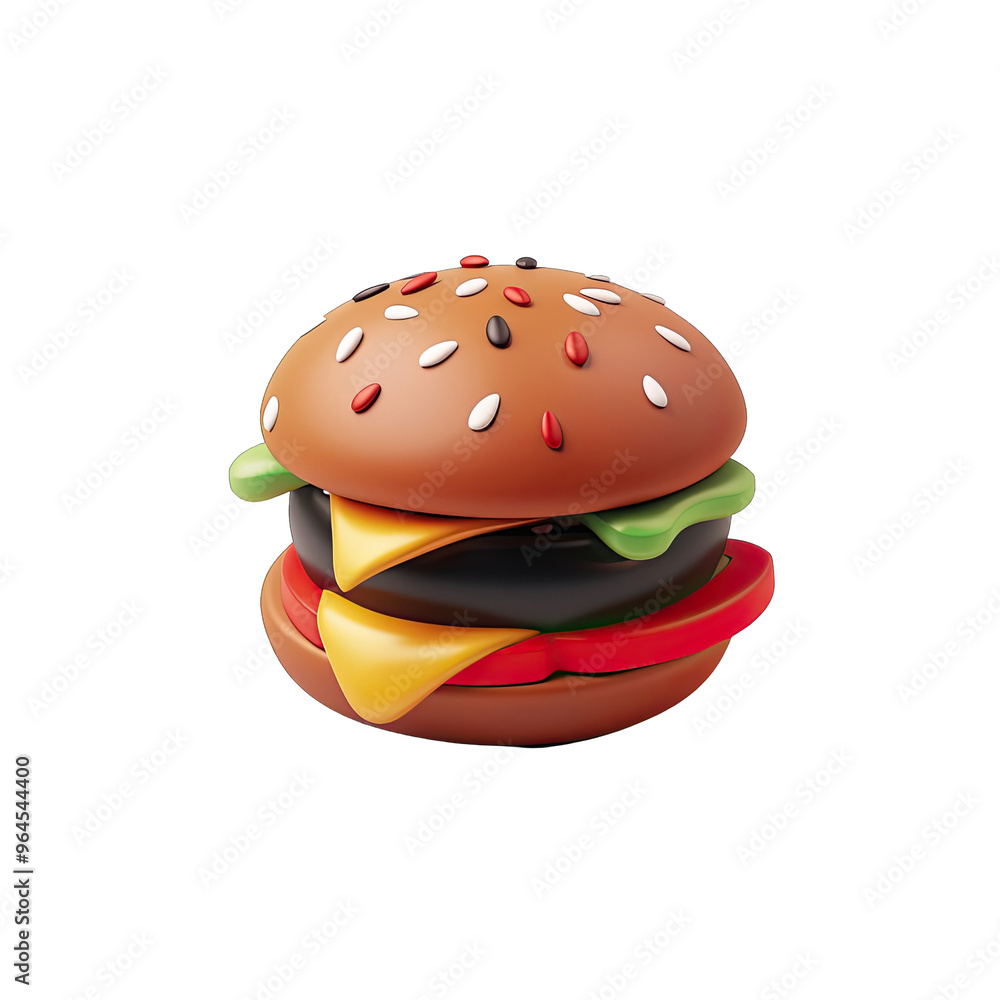 3d rendered burger object, Hamburger, Fast food, Emoji food burger. Emotion 3d cartoon icon. 3d rendered burger object, Hamburger, Fast food, Emoji food burger. Emotion 3d cartoon icon.