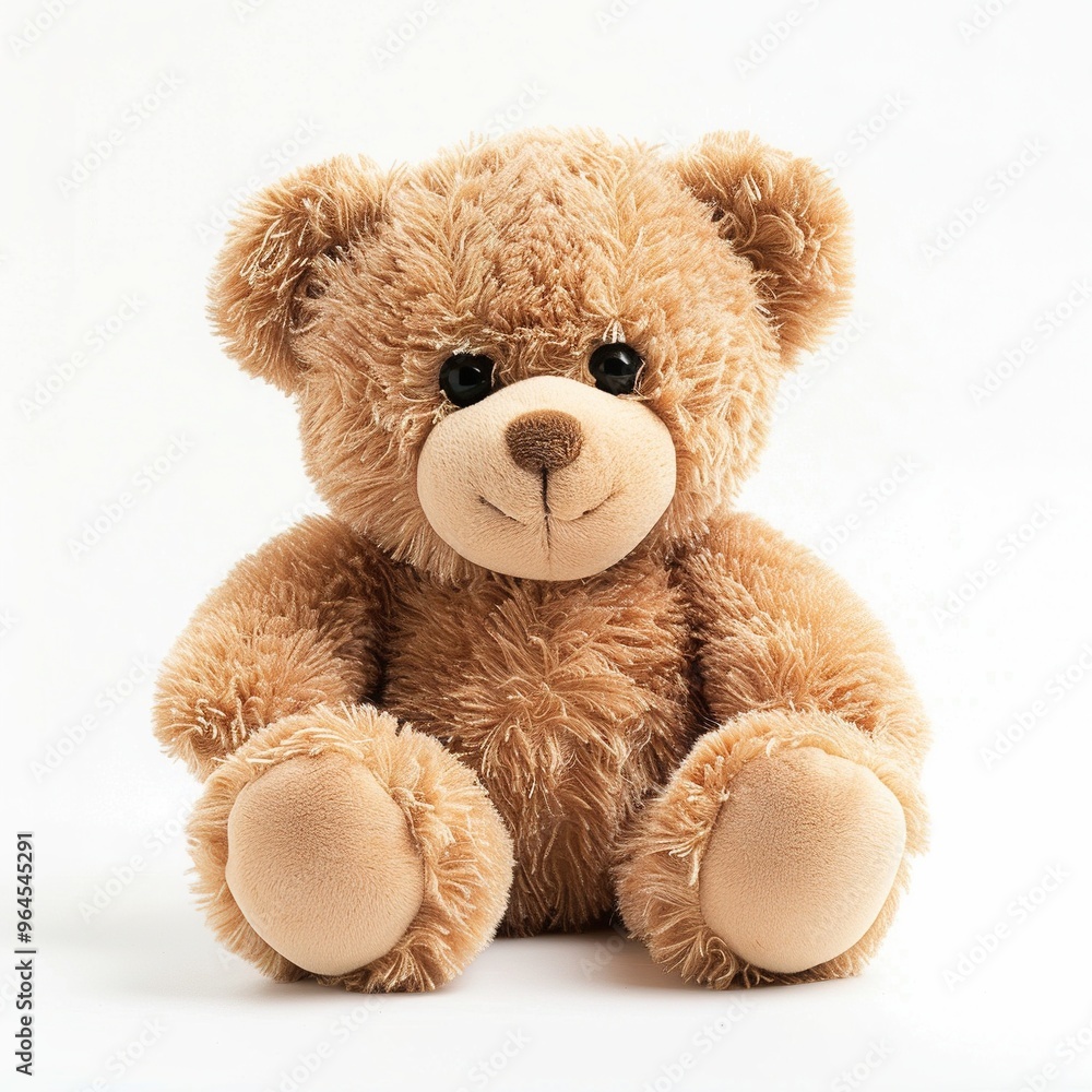 Obraz premium A cute teddy bear front view isolated on a white background