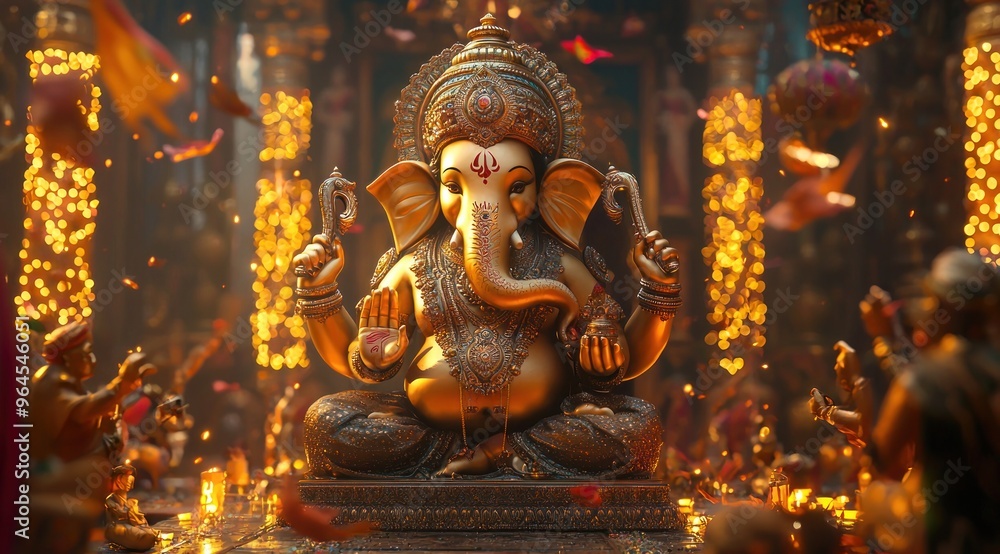 Fototapeta premium Lord Ganesha, Generative AI