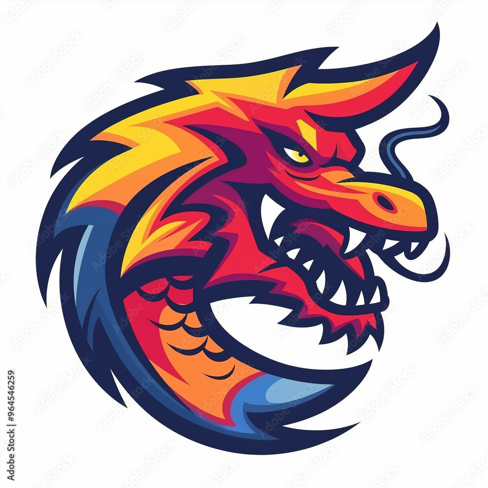 Sport chinese dragon logo on white background Sport chinese dragon logo on white background