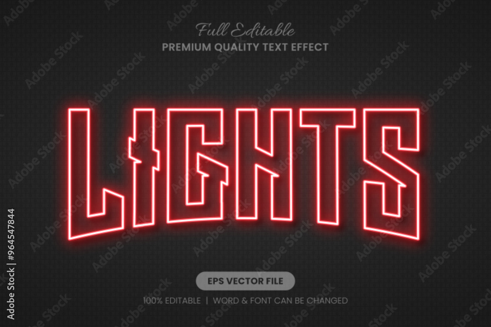Red Lights Neon editable text effect on dark background. Dynamic nightlife concept. Suitable for club promotions, event posters, concert advertisements, and urban designs. Red Lights Neon editable text effect on dark background. Dynamic nightlife concept. Suitable for club promotions, event posters, concert advertisements, and urban designs.