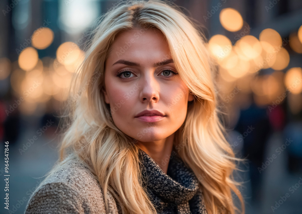Close up portrait of young blonde woman Close up portrait of young blonde woman