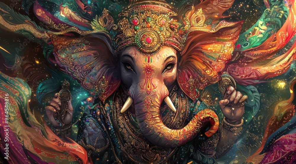 Fototapeta premium Lord Ganesha, generative AI