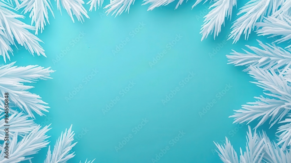 Frosted window, delicate ice patterns, 3D illustration, copy space for text, Frosted window, delicate ice patterns, 3D illustration, copy space for text,