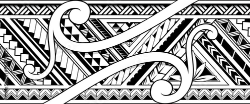 Polynesian style seamless tattoo